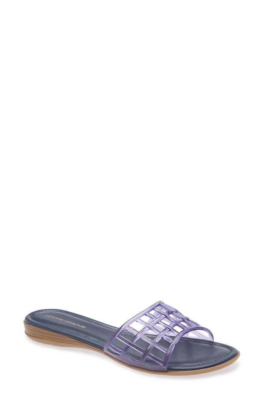 NEW ANDRE ASSOUS women's nabil jelly sandals in navy